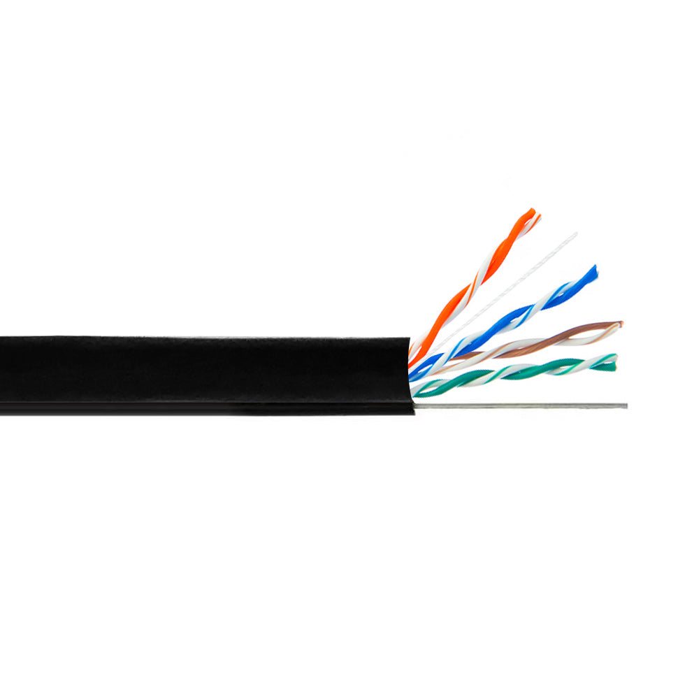 1000ft 4 Pair CAT6 550Mhz UTP Solid UV / Direct Burial Gel Filled Bulk  Cable - Black
