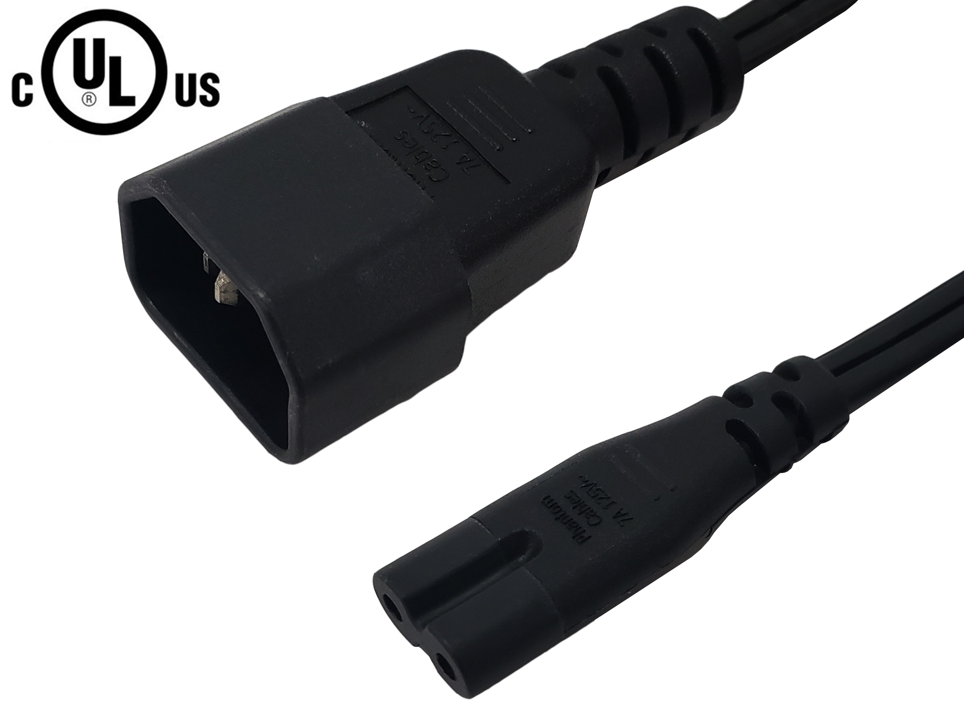 Iec C14 To Iec C7 Power Cable 18awg 7a 125v Spt 2