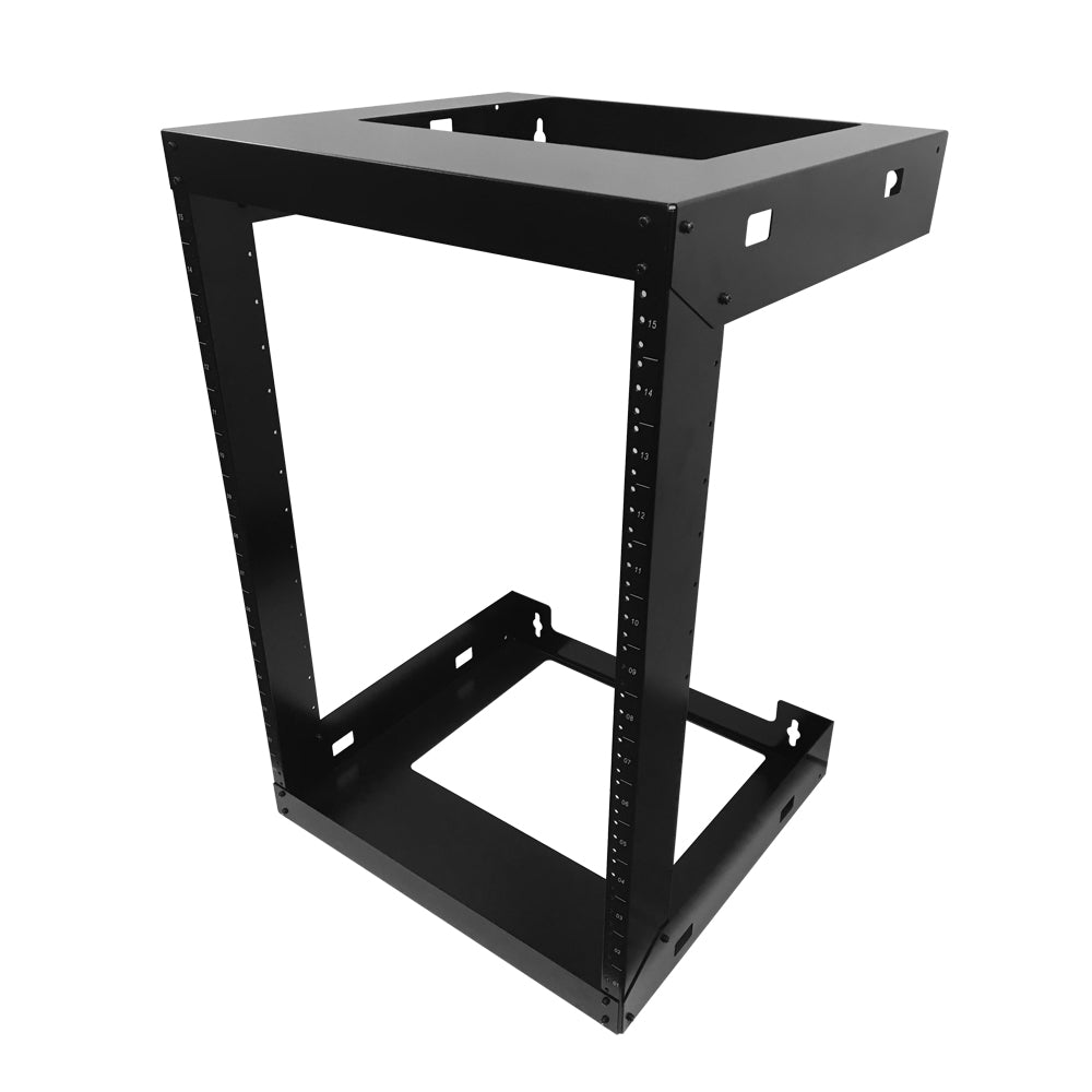 Intellinet 716208 19 Wall Mount Open Frame Network Rack, 15U, Front-hinged Swing Frame