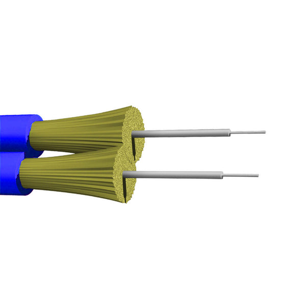 OS2 Singlemode 9 Micron (Corning) Duplex Zip Cord - 2mm Jacket - OFNR Riser Fiber Bulk Cable (per meter) - 2-strand