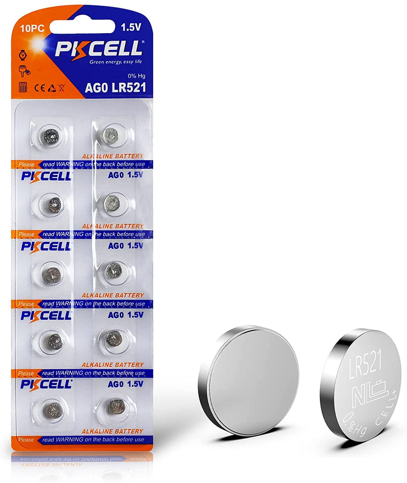 Button Cell 1.5V LR521 Alkaline Batteries (10 pack)