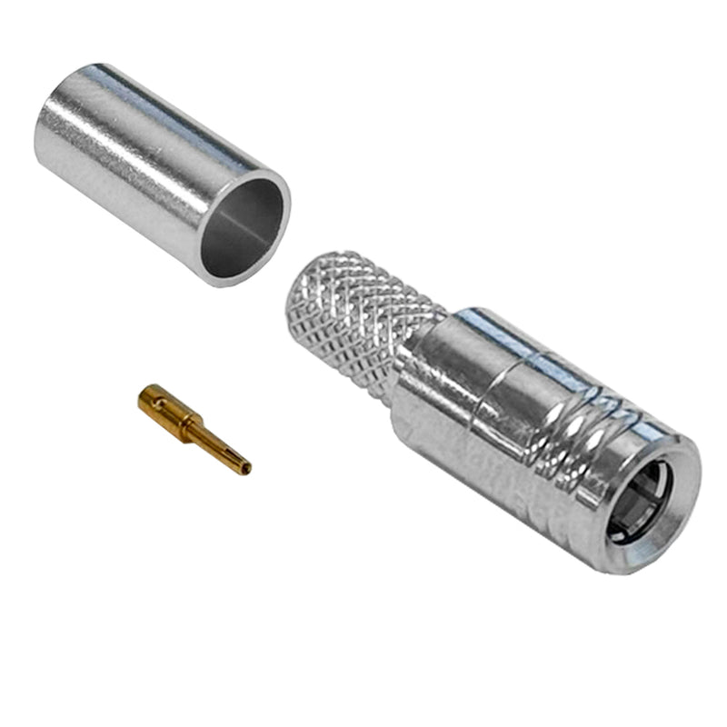 SMB Male Crimp Connector for RG58 (LMR-195) 50 Ohm - Nickel