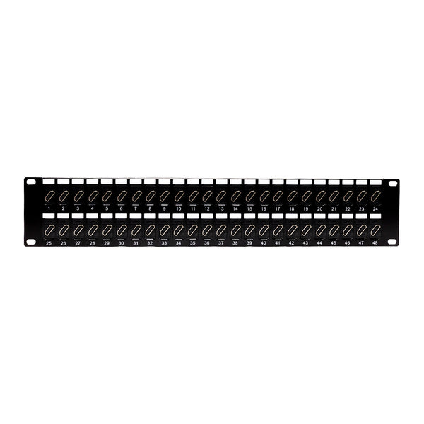 48-Port HDMI patch panel, 19 inch rackmount 2U