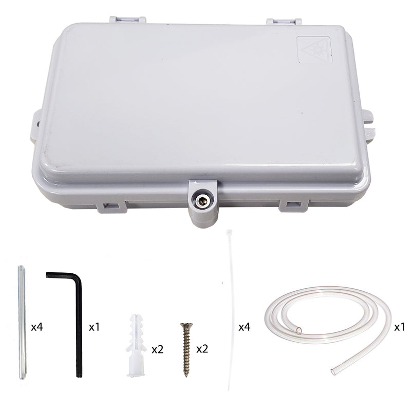 Indoor/Outdoor 4-Port Plastic Fiber Optic Wall Mount Terminal Box - White