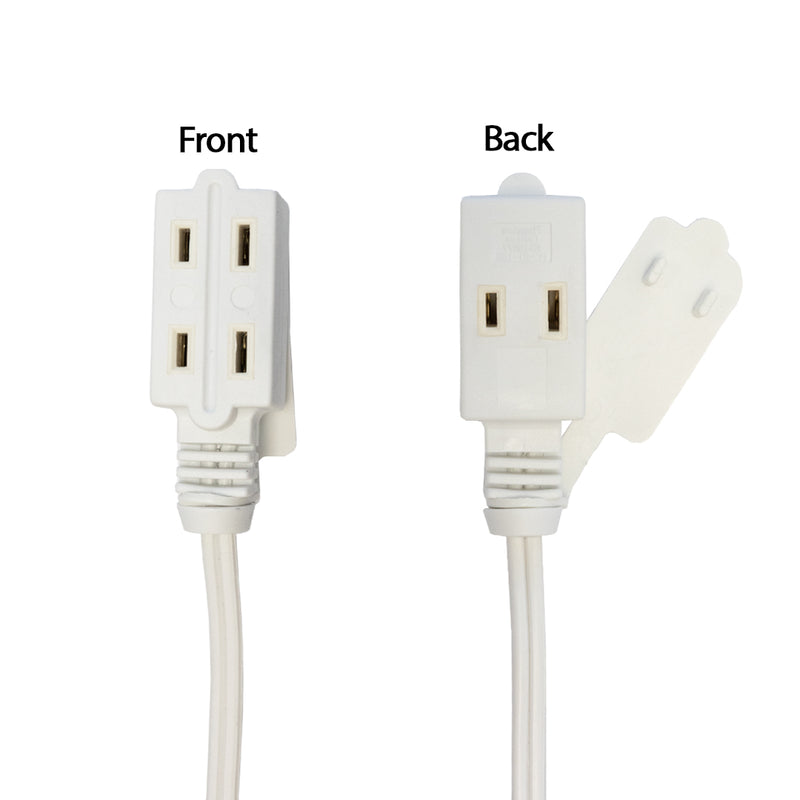 1-15P 45 Degree to 1-15R Triple Tap Power Cable - 16AWG - SPT-2 - 13A/125V - White