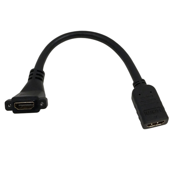 6 inch HDMI Female to Female 45 Degree Adapter with Screw Holes