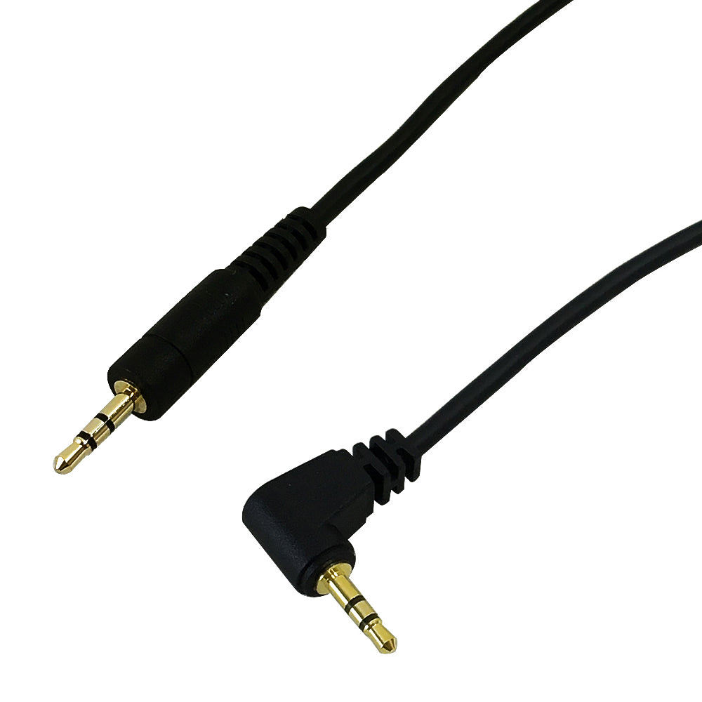 2.5mm Stereo Male Straight to Male Right Angle Cable - Riser Rated CMR