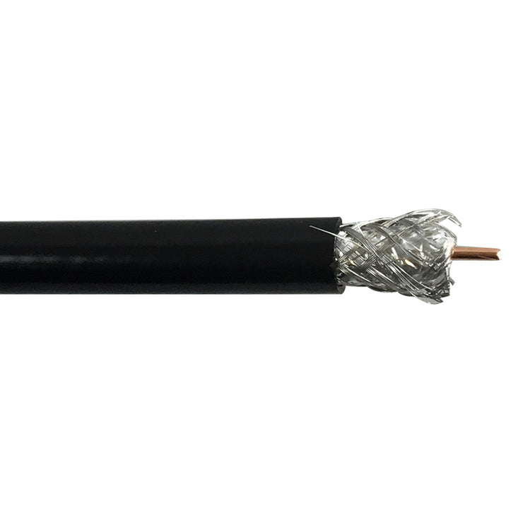 1000ft RG11 14AWG CCS 60% Braid Direct Burial Bulk Cable - Black