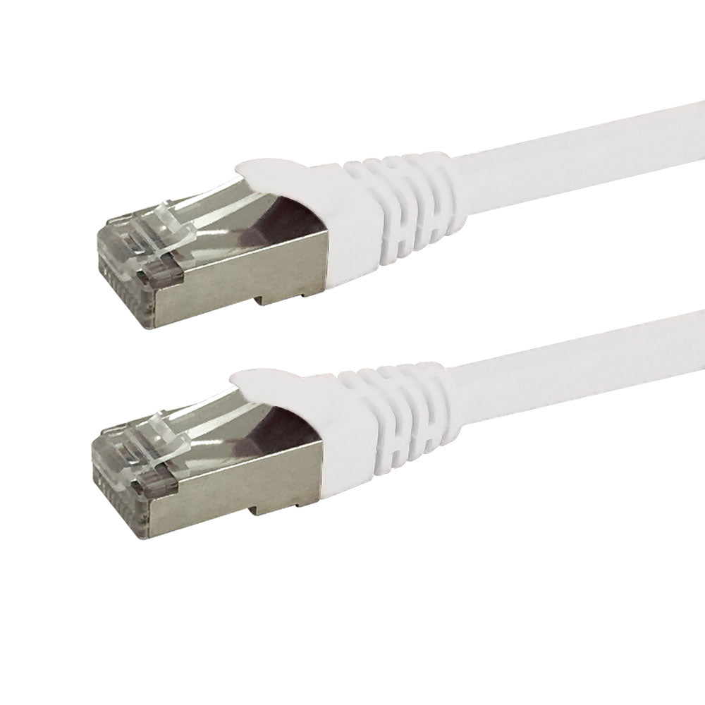 Shielded Custom RJ45 Cat5e 350MHz Assembled Patch Cable - White