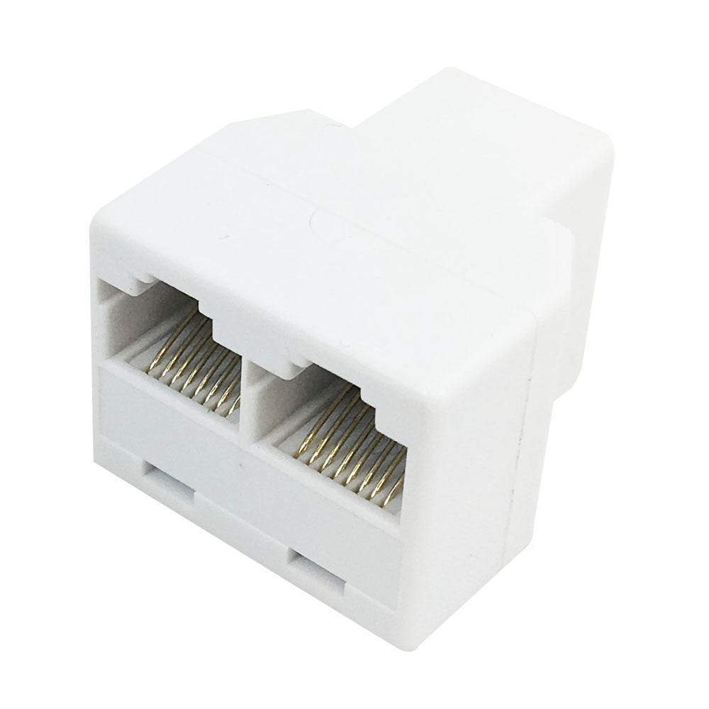 Rj45 Tee Adapter (3x Rj45 Female) - White