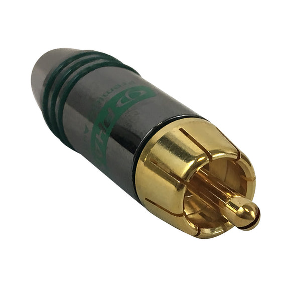 Premium RCA Male Solder Connector 6.5mm ID - Green