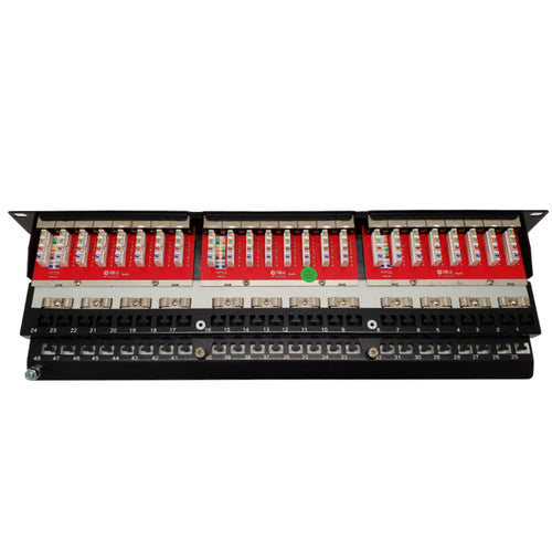 48-Port CAT6A Shielded Patch Panel, 19 Rackmount 1U