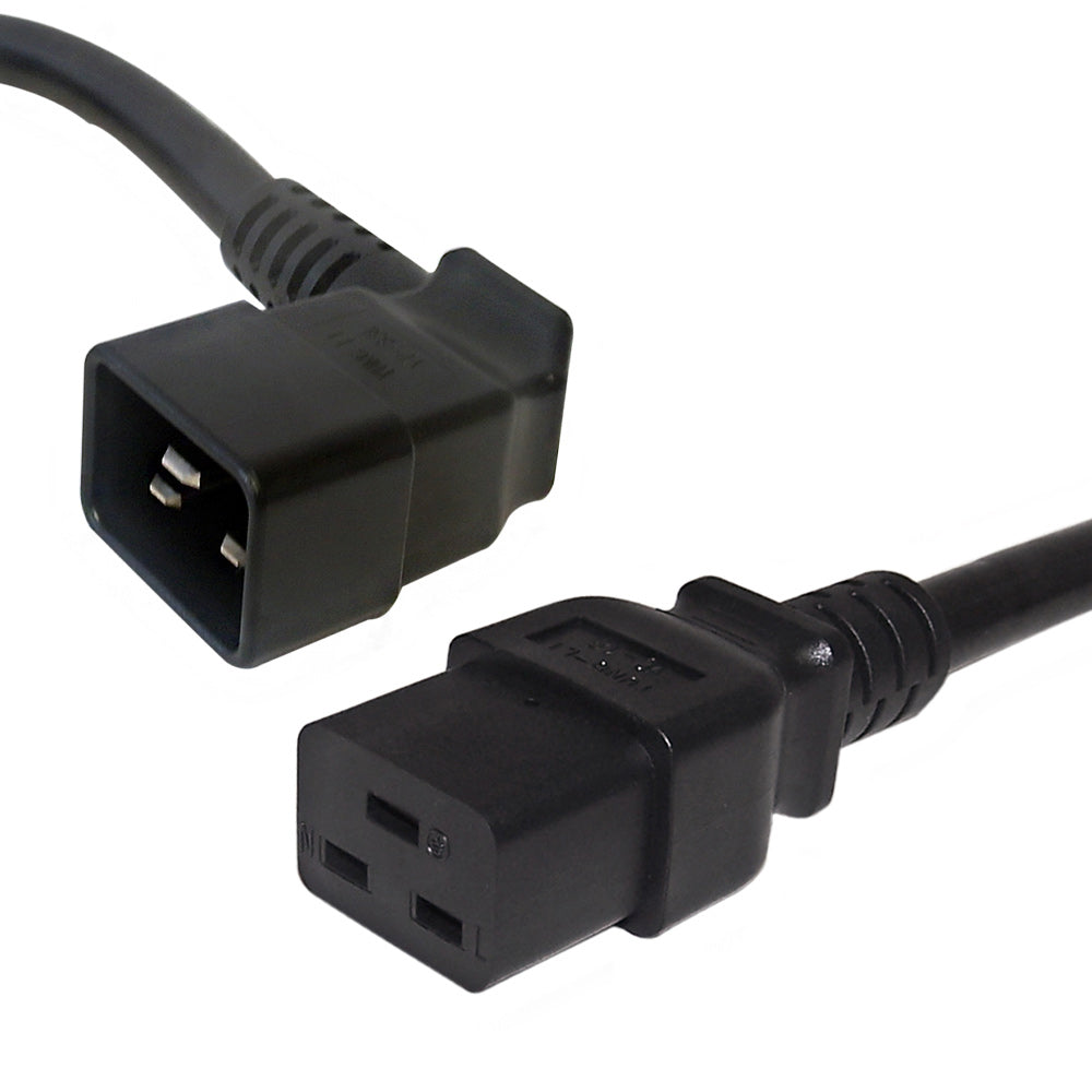 IEC C19 to IEC C20 Right Angle Power Cable - SJT Jacket