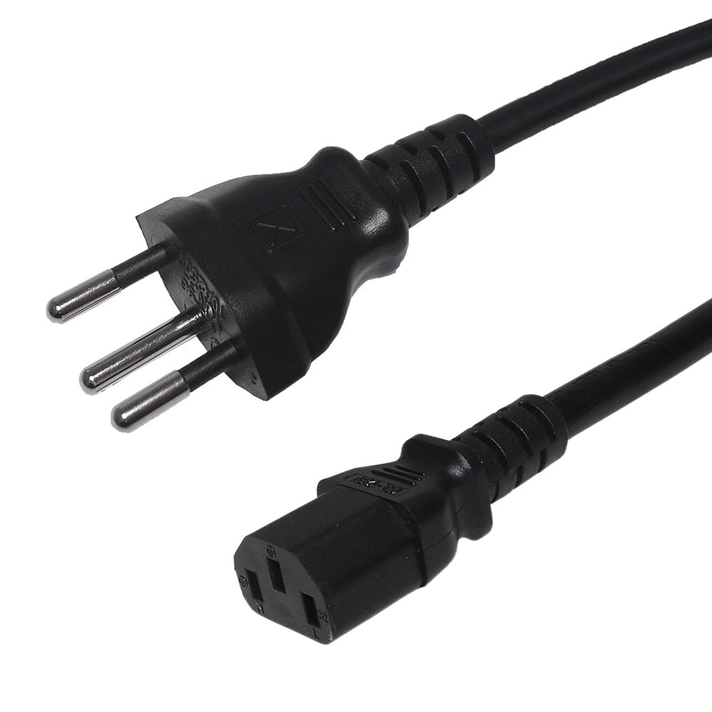 NBR14136 (Brazil) to IEC C13 - H05VV-F 1.0 (10A 250V) Power Cord