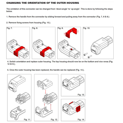 C13 Locking Power Cord Connector - Screw On - Up or Down